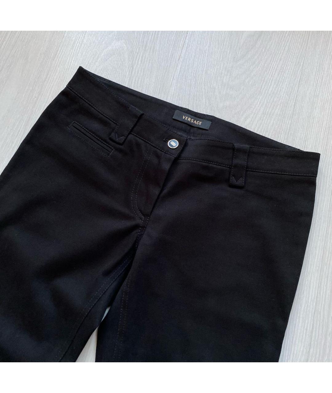 VERSACE Черные хлопко-эластановые джинсы клеш, фото 2