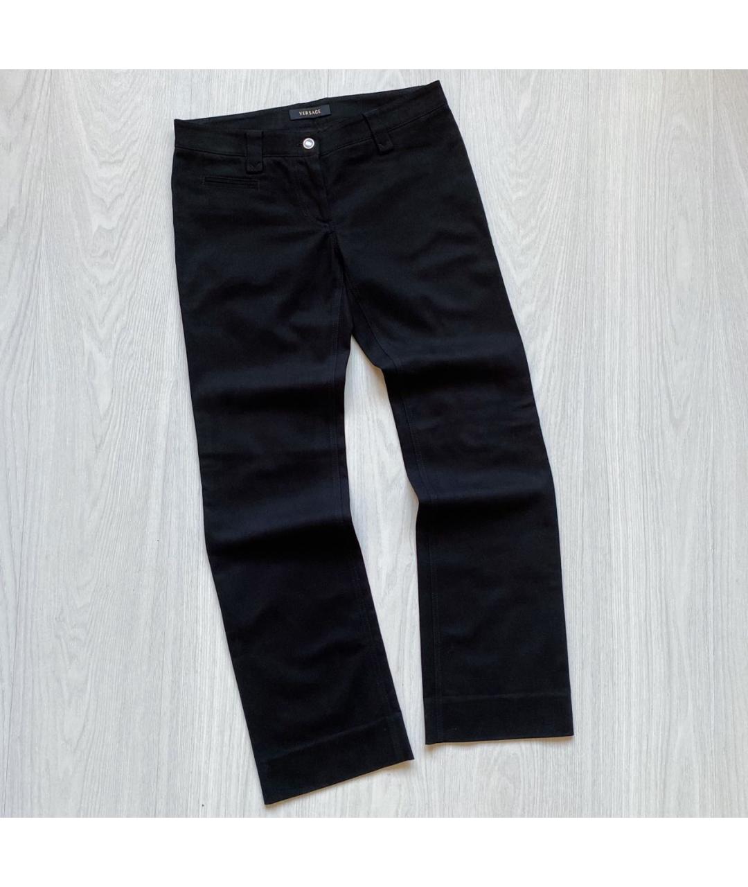 VERSACE Черные хлопко-эластановые джинсы клеш, фото 3