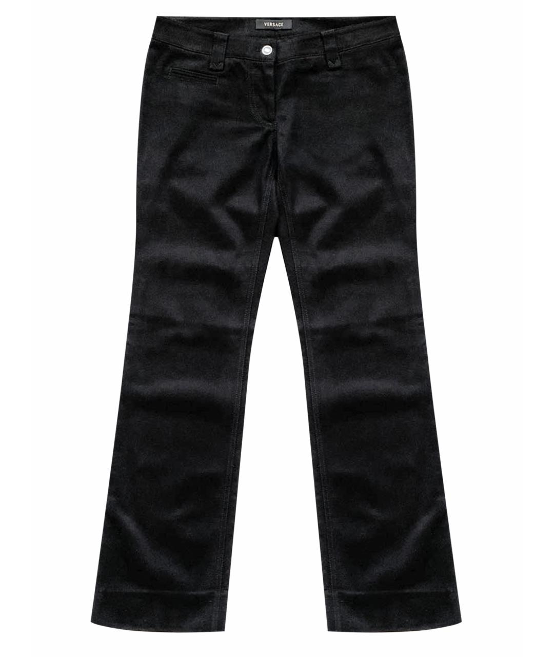 VERSACE Черные хлопко-эластановые джинсы клеш, фото 1