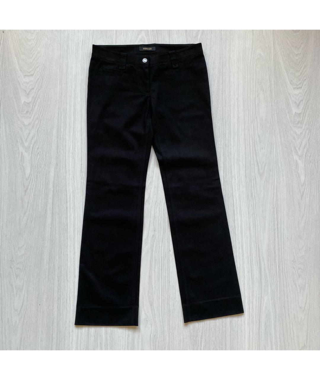 VERSACE Черные хлопко-эластановые джинсы клеш, фото 9
