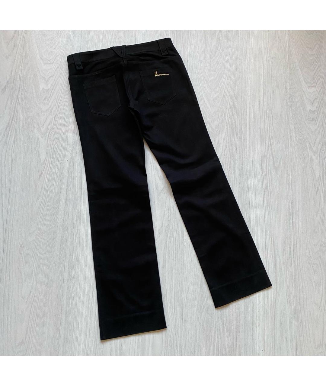 VERSACE Черные хлопко-эластановые джинсы клеш, фото 6