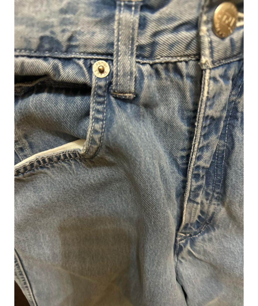 FENDI Голубые хлопковые прямые джинсы, фото 7
