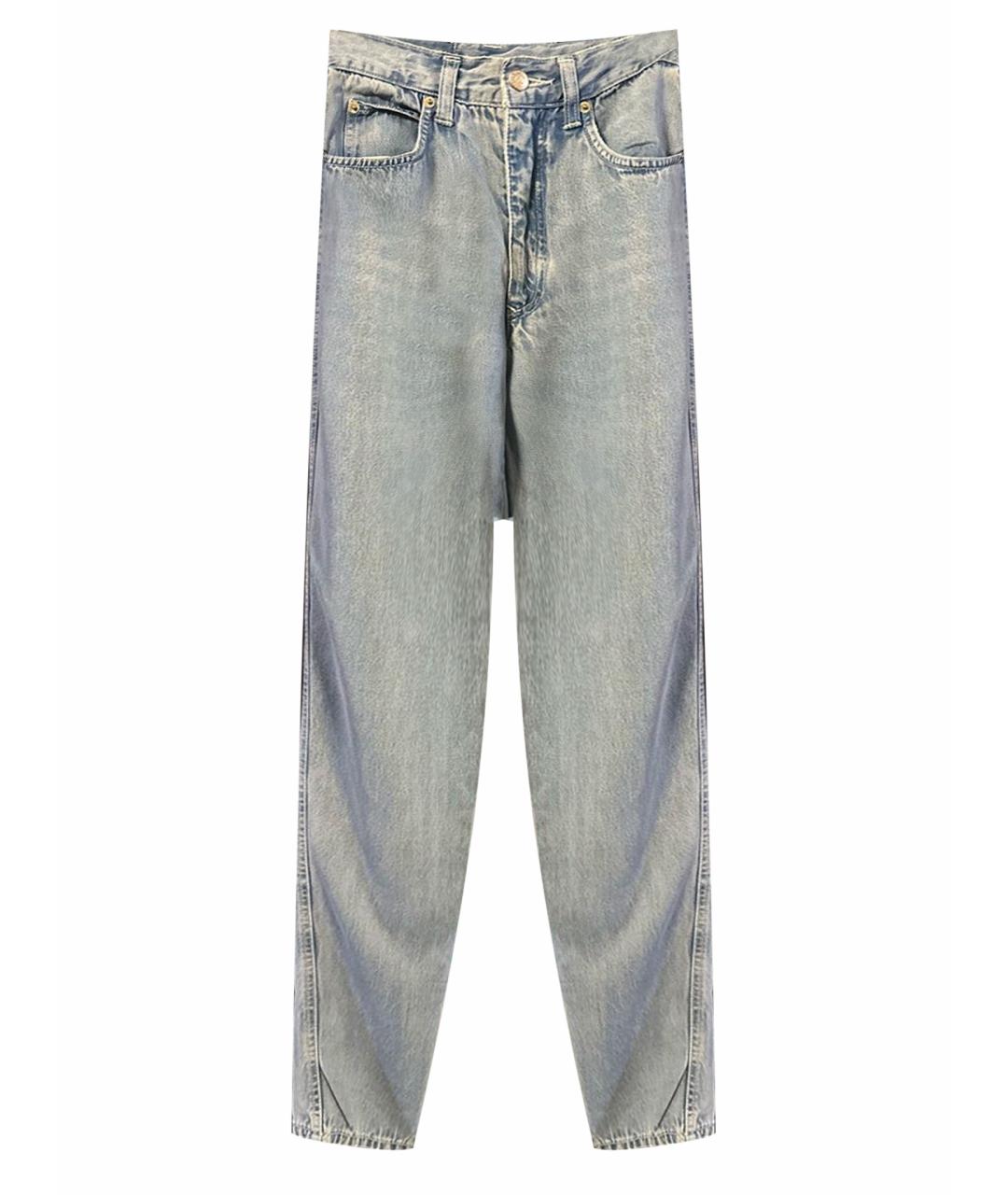 FENDI Голубые хлопковые прямые джинсы, фото 1
