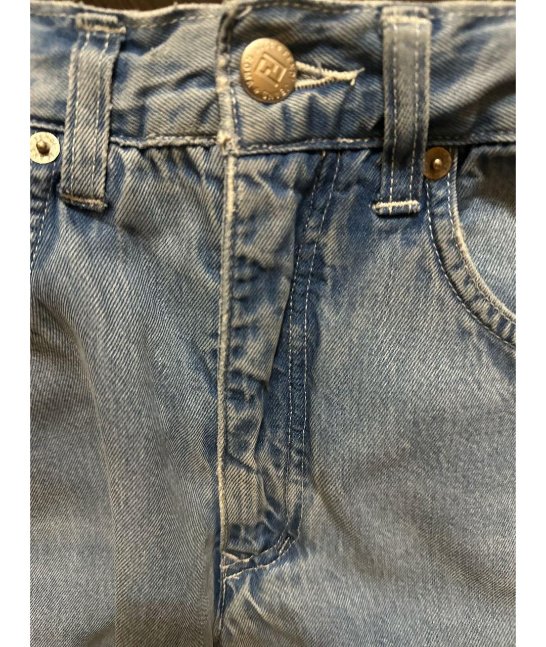 FENDI Голубые хлопковые прямые джинсы, фото 6