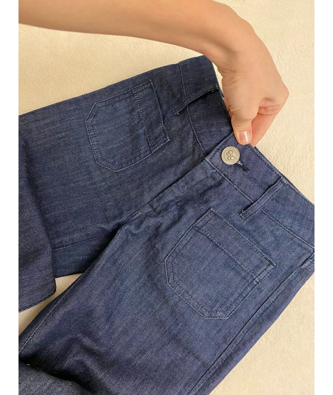RED VALENTINO Темно-синие хлопковые джинсы клеш, фото 2
