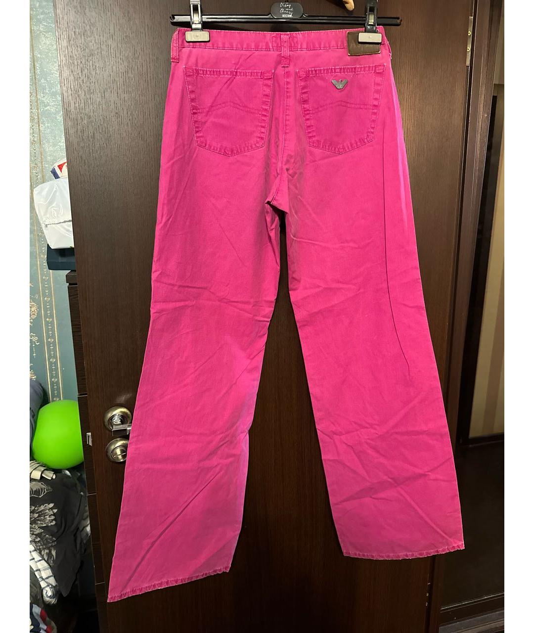 ARMANI JEANS Розовые хлопковые джинсы клеш, фото 2