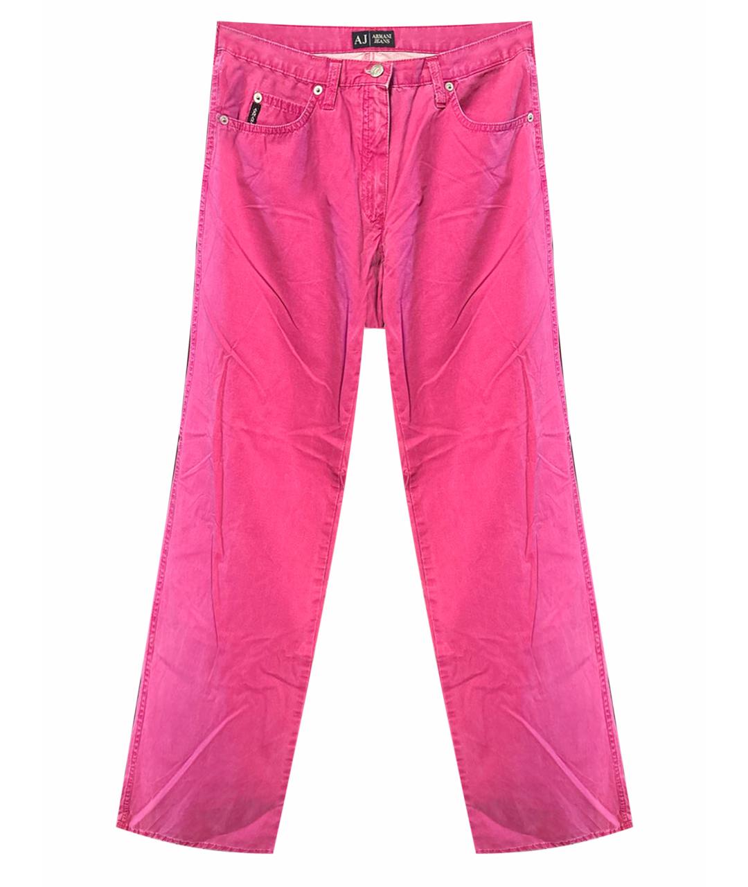 ARMANI JEANS Розовые хлопковые джинсы клеш, фото 1