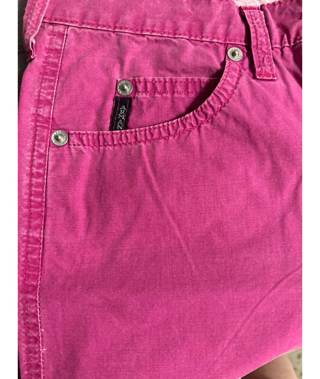 ARMANI JEANS Розовые хлопковые джинсы клеш, фото 5