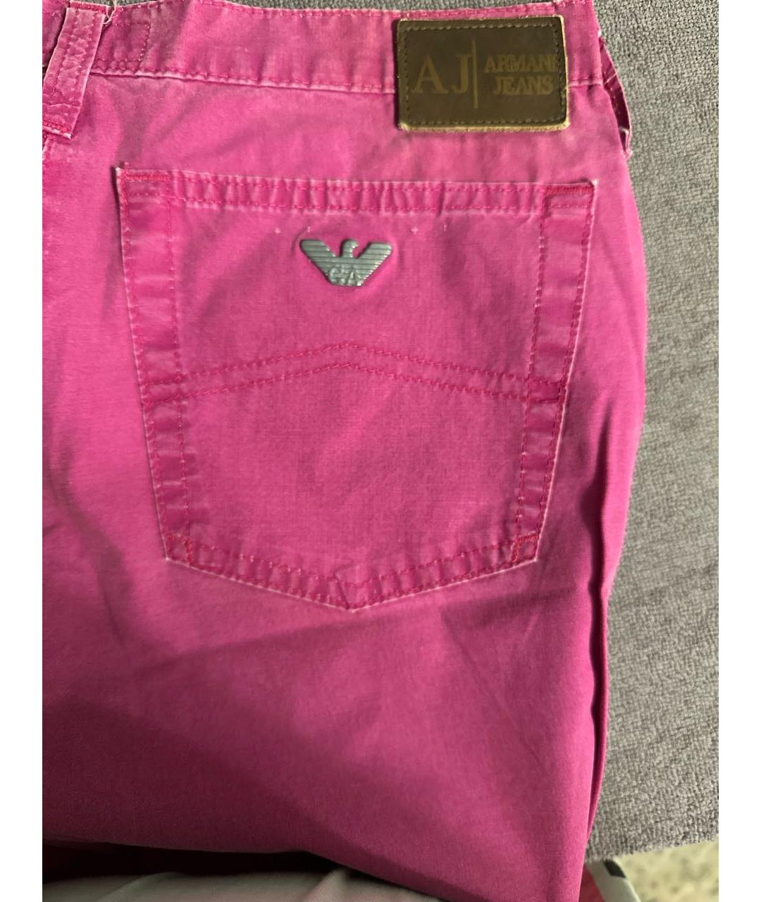 ARMANI JEANS Розовые хлопковые джинсы клеш, фото 4