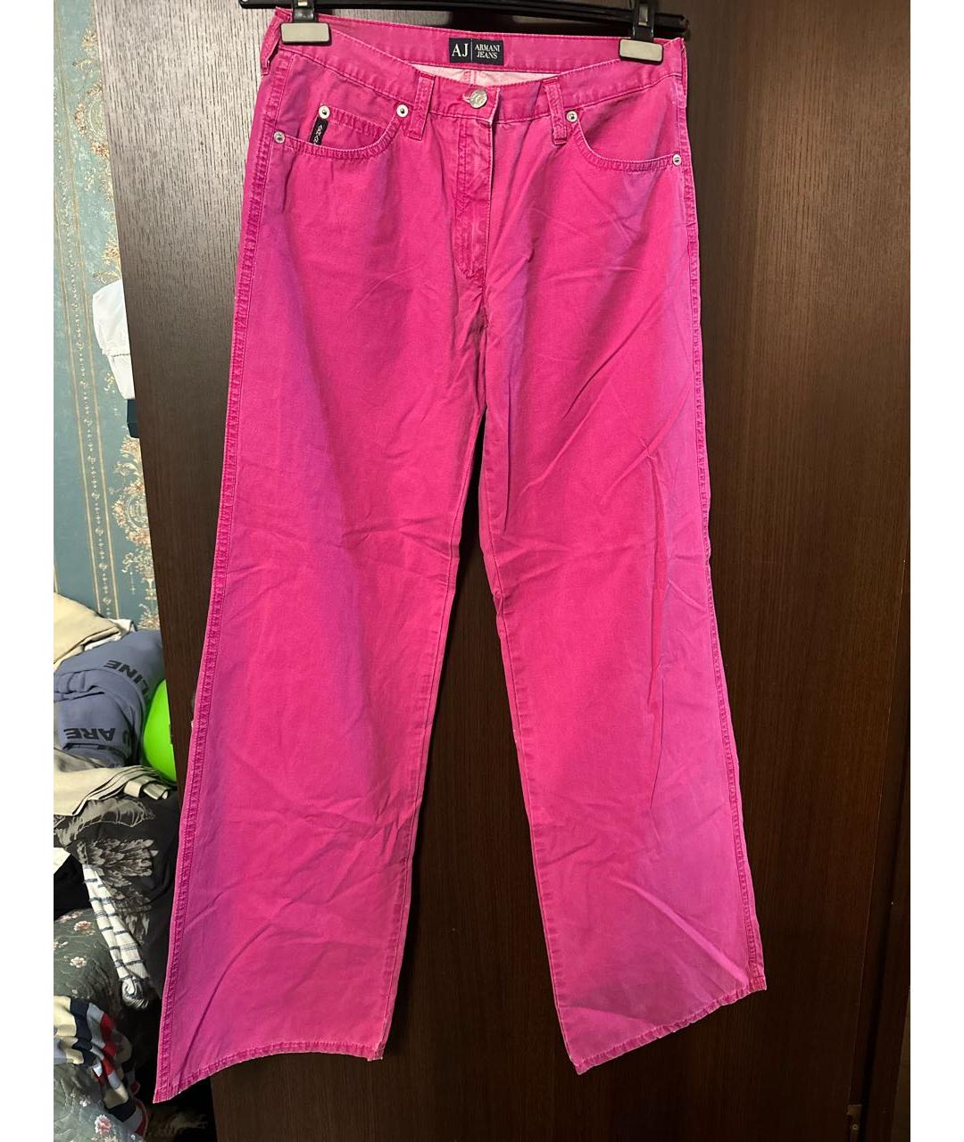 ARMANI JEANS Розовые хлопковые джинсы клеш, фото 6