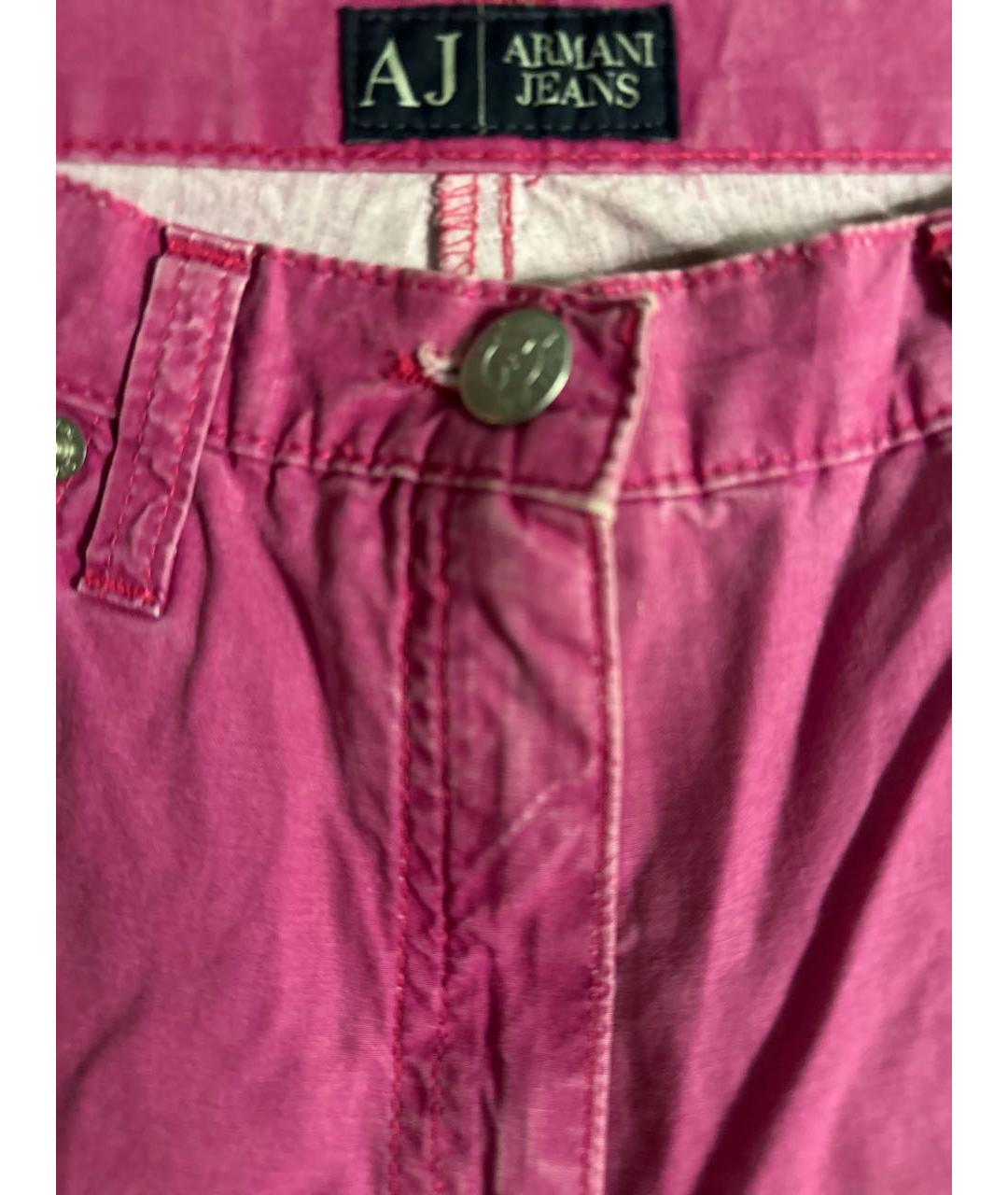 ARMANI JEANS Розовые хлопковые джинсы клеш, фото 3