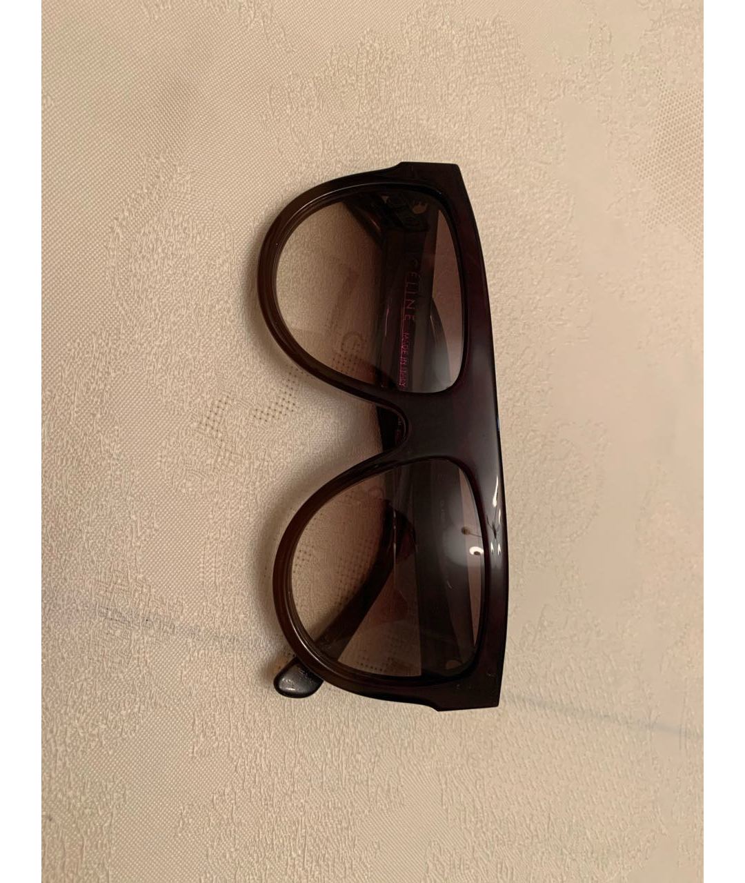 CELINE PRE-OWNED Коричневые пластиковые солнцезащитные очки, фото 5