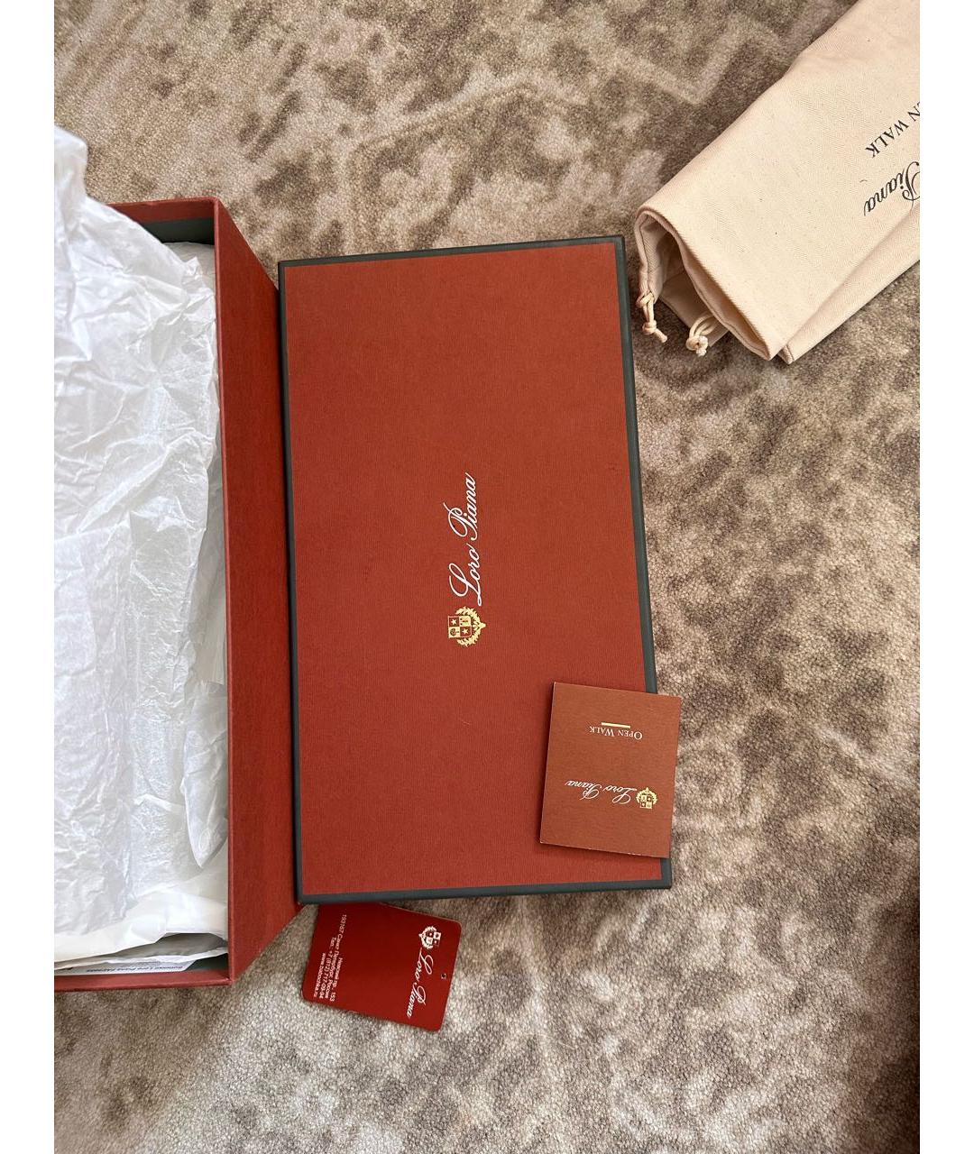 LORO PIANA Бордовые замшевые ботинки, фото 6