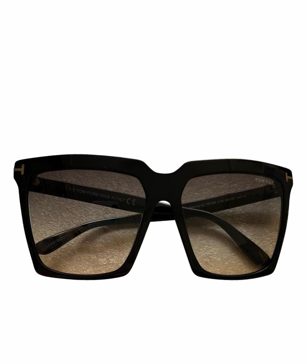 TOM FORD Черные пластиковые солнцезащитные очки, фото 1