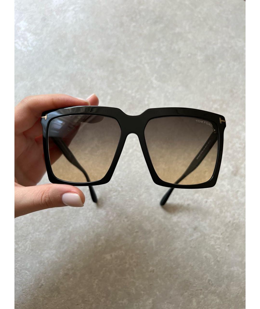 TOM FORD Черные пластиковые солнцезащитные очки, фото 7