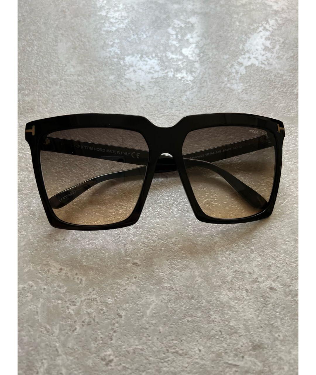 TOM FORD Черные пластиковые солнцезащитные очки, фото 9