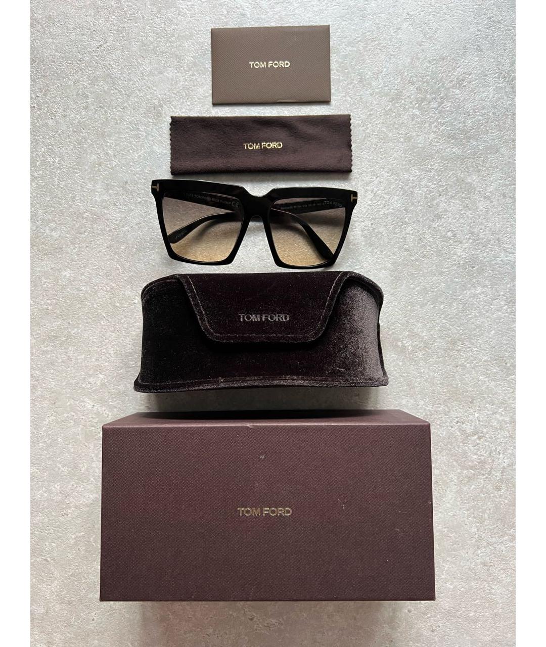 TOM FORD Черные пластиковые солнцезащитные очки, фото 5