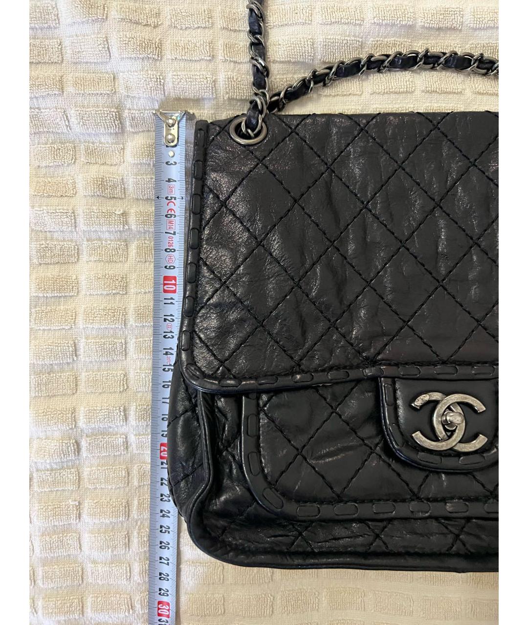 CHANEL PRE-OWNED Черная кожаная сумка с короткими ручками, фото 7