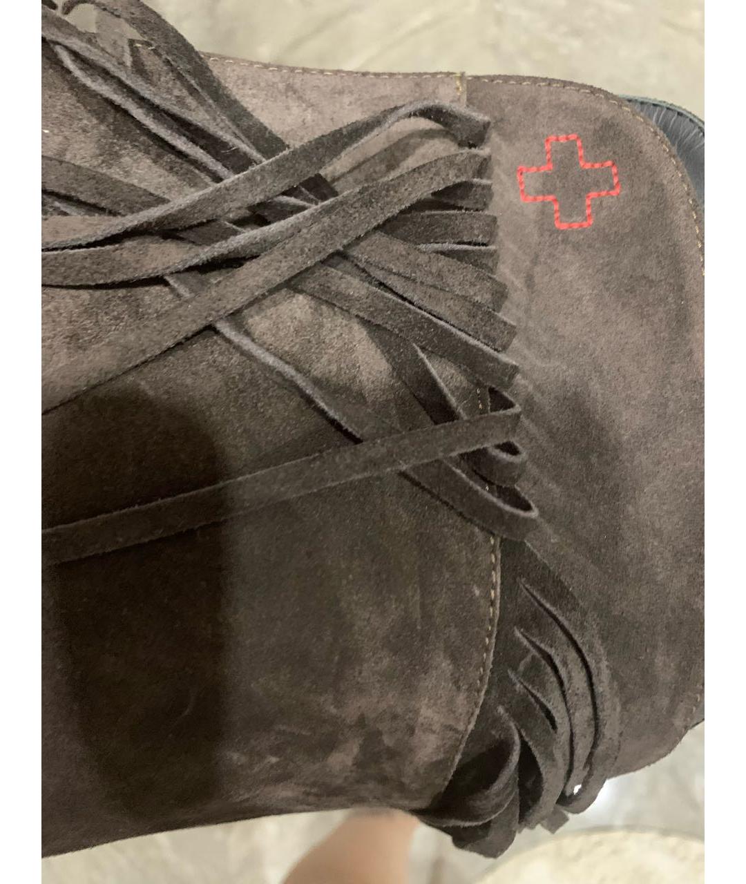 GOLDEN GOOSE DELUXE BRAND Коричневые замшевые ботфорты, фото 5