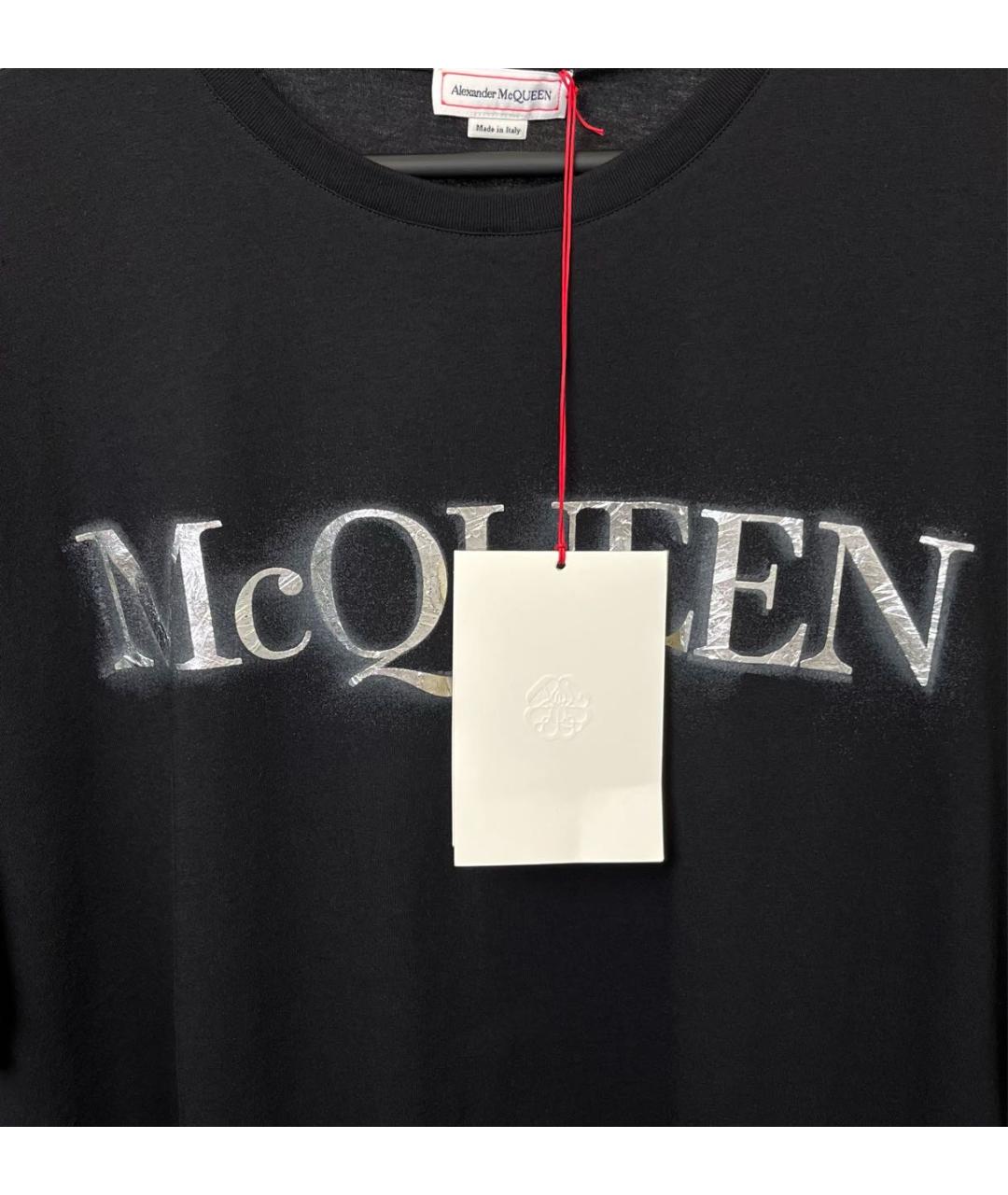 MCQ ALEXANDER MCQUEEN Черная хлопковая футболка, фото 2