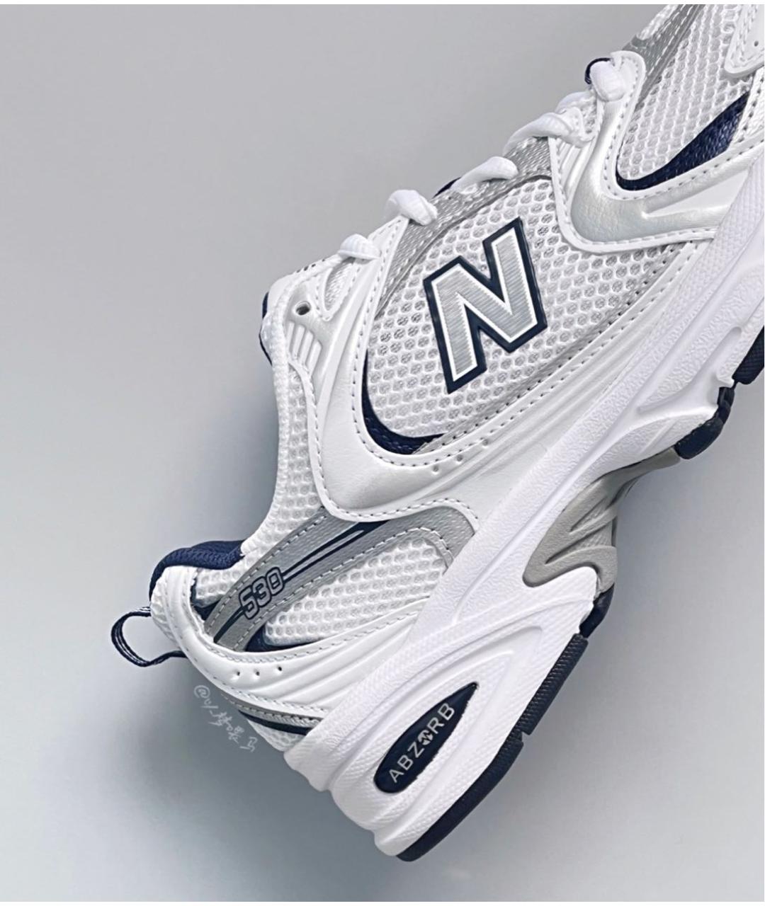 NEW BALANCE Белые текстильные кроссовки, фото 3