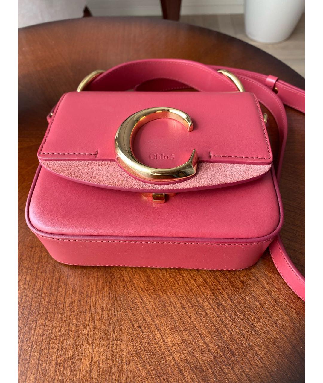 CHLOE Розовая кожаная сумка через плечо, фото 7