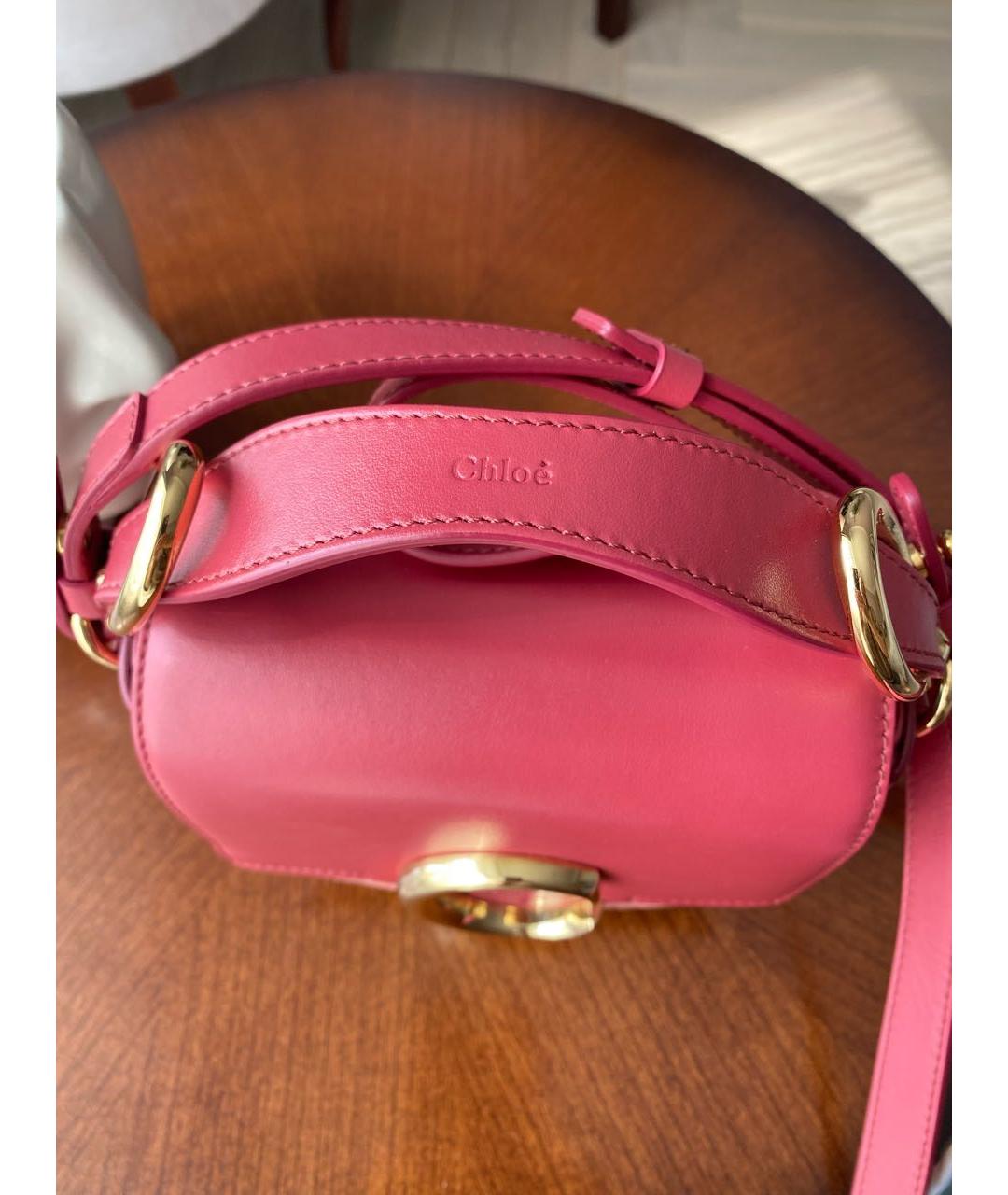 CHLOE Розовая кожаная сумка через плечо, фото 6