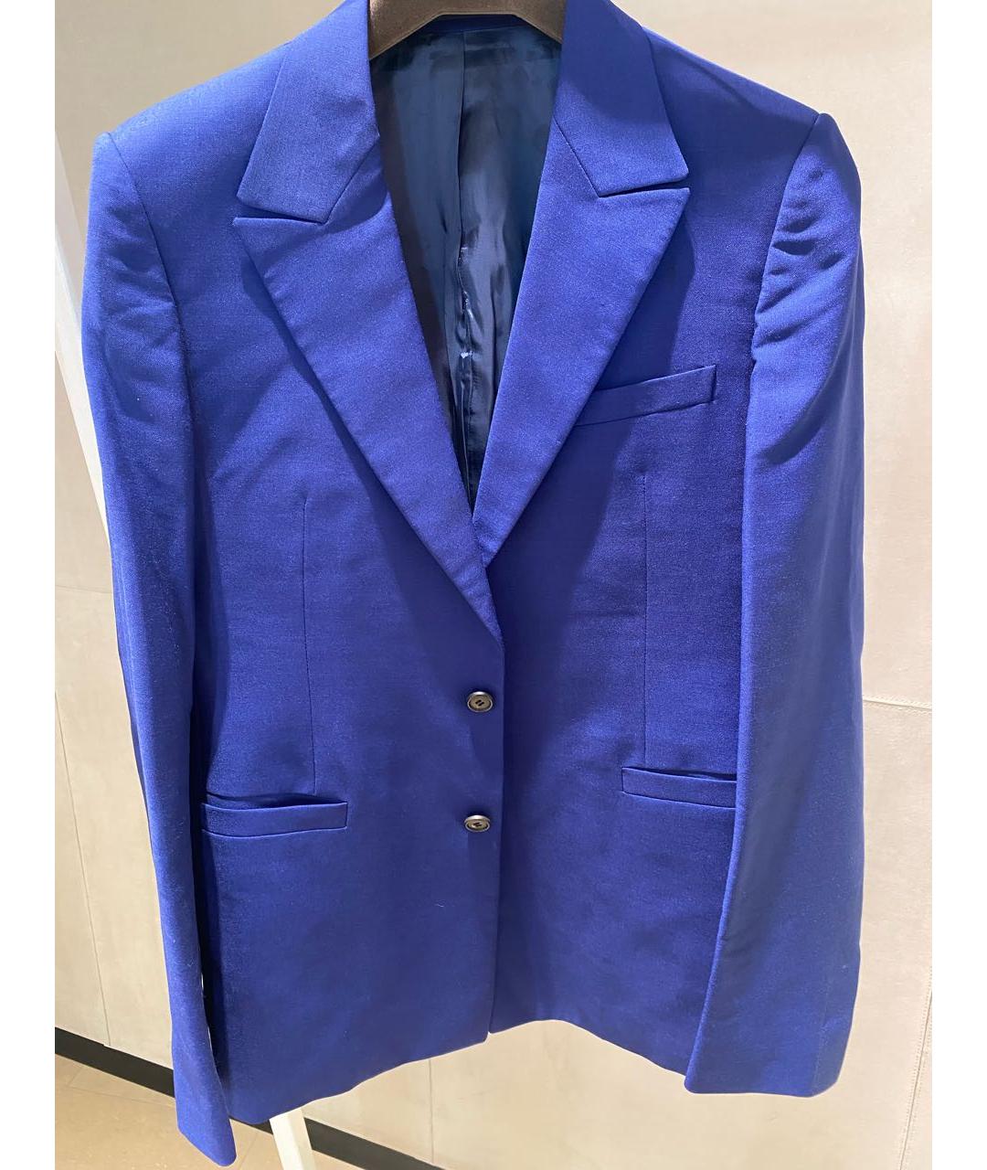 PRADA Синий шерстяной пиджак, фото 6