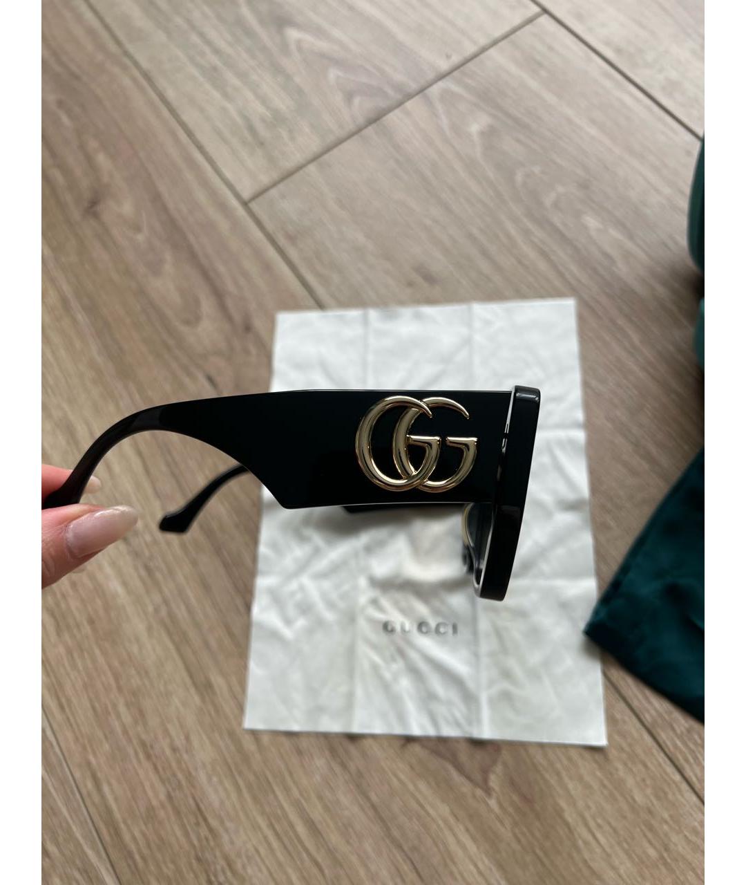 GUCCI Черные пластиковые солнцезащитные очки, фото 2