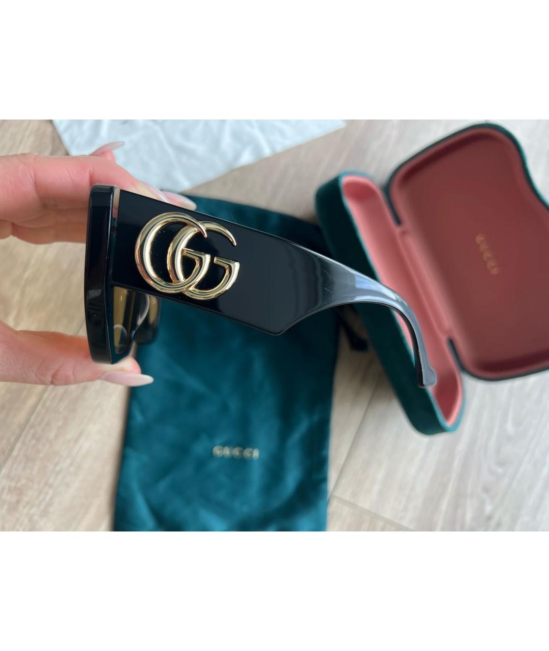 GUCCI Черные пластиковые солнцезащитные очки, фото 7