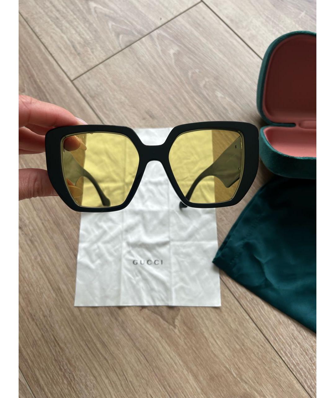 GUCCI Черные пластиковые солнцезащитные очки, фото 8