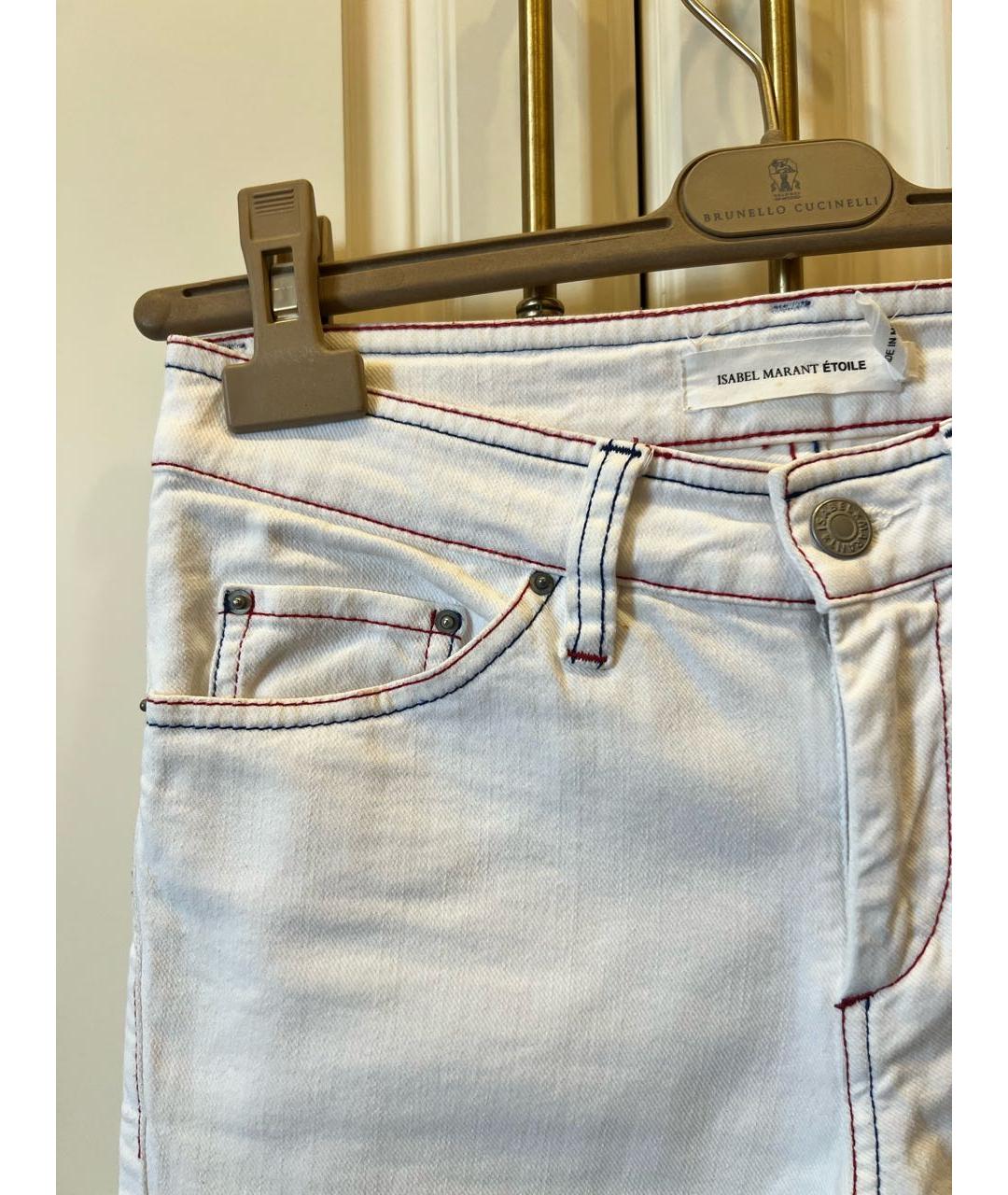 ISABEL MARANT ETOILE Белые хлопковые джинсы клеш, фото 4