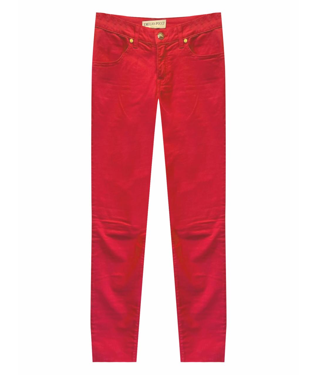 EMILIO PUCCI Бордовые хлопко-эластановые прямые джинсы, фото 1
