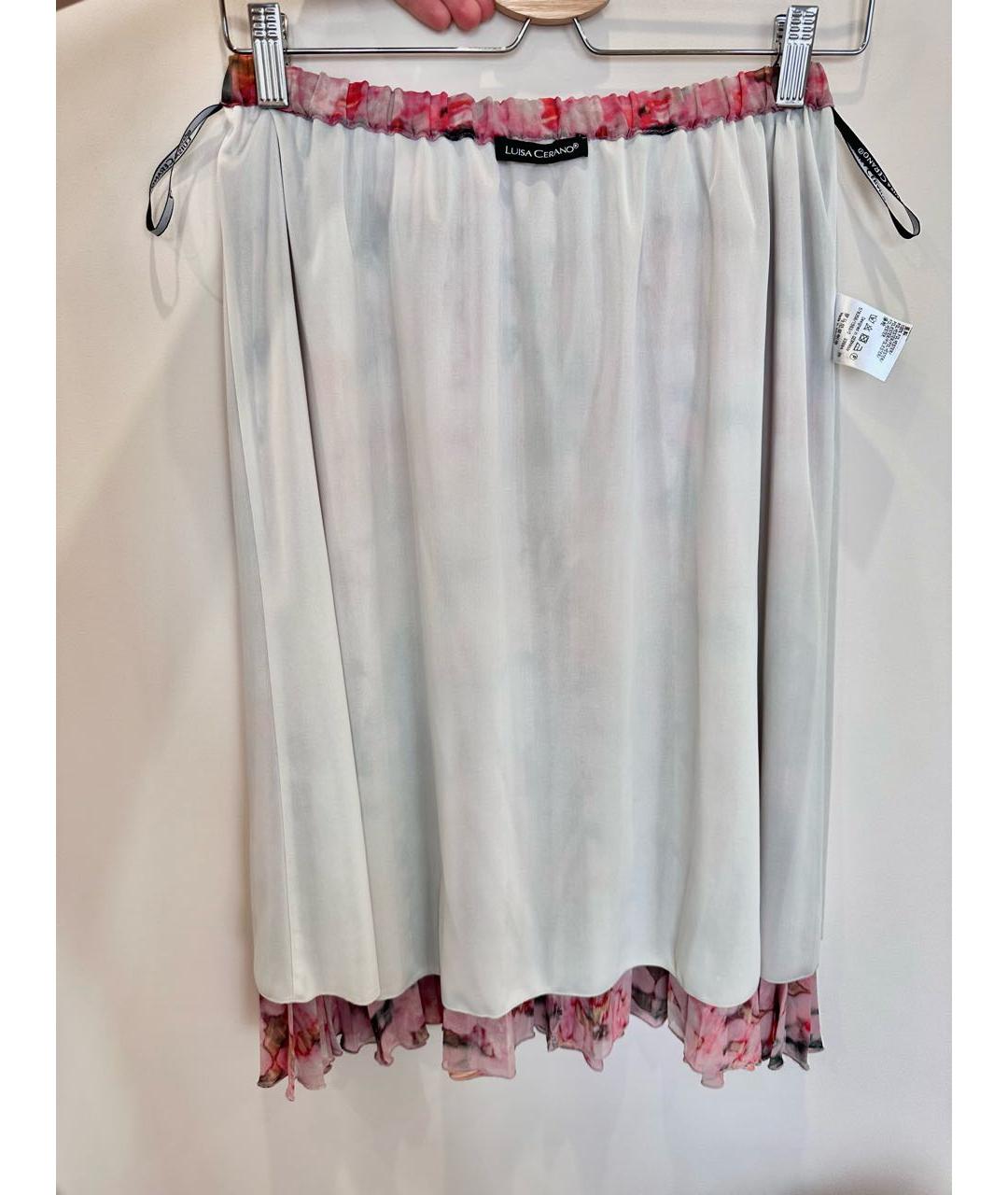 LUISA CERANO Розовая полиэстеровая юбка миди, фото 2