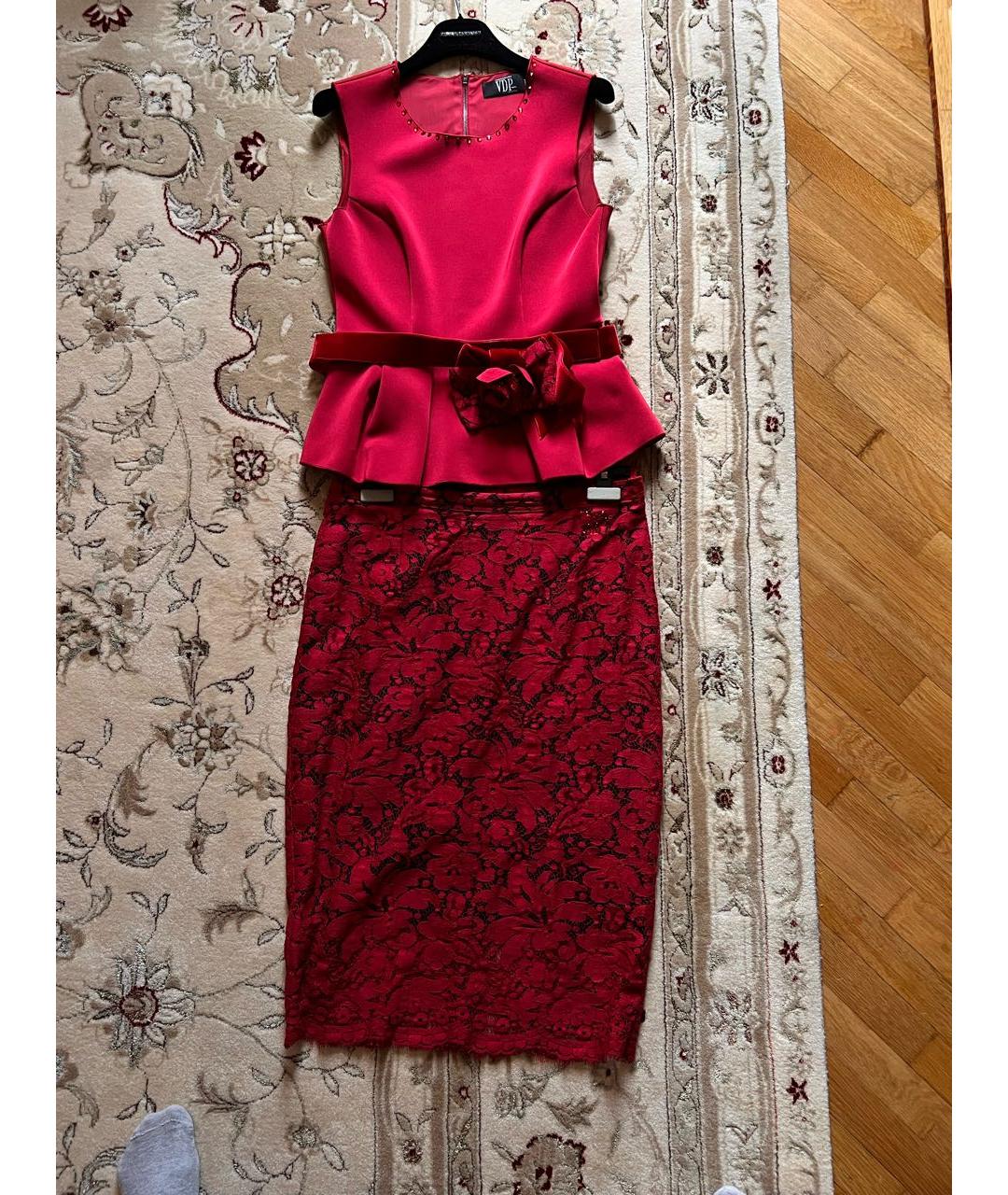 VDP Красный полиамидовый костюм с юбками, фото 8