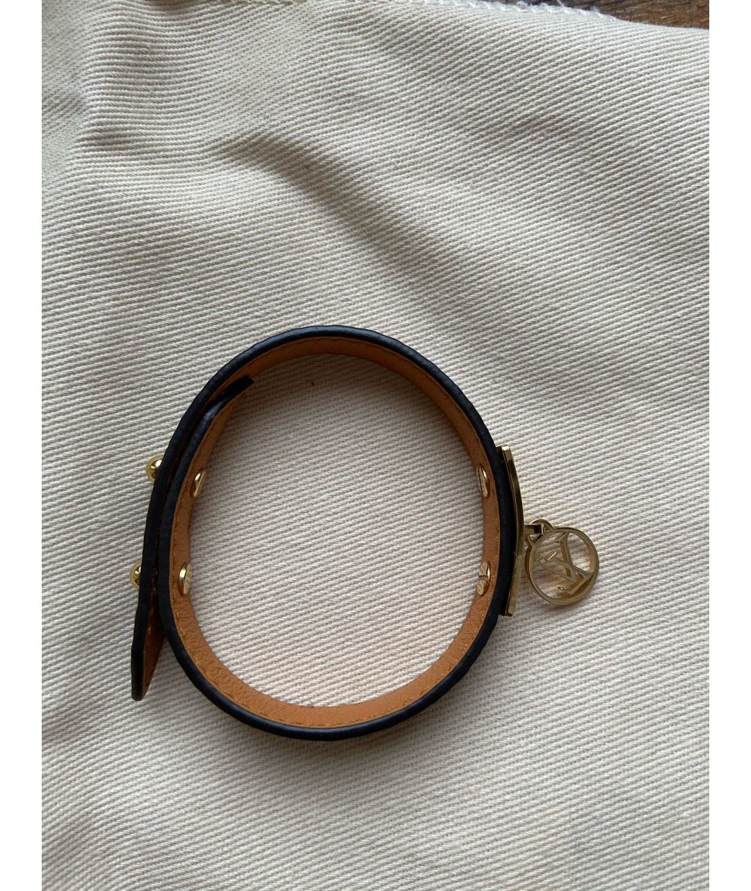 LOUIS VUITTON PRE-OWNED Коричневый кожаный браслет, фото 7