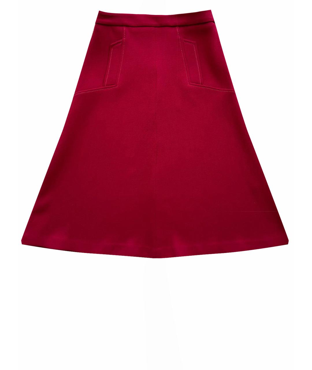 P.A.R.O.S.H. Красная шерстяная юбка миди, фото 1