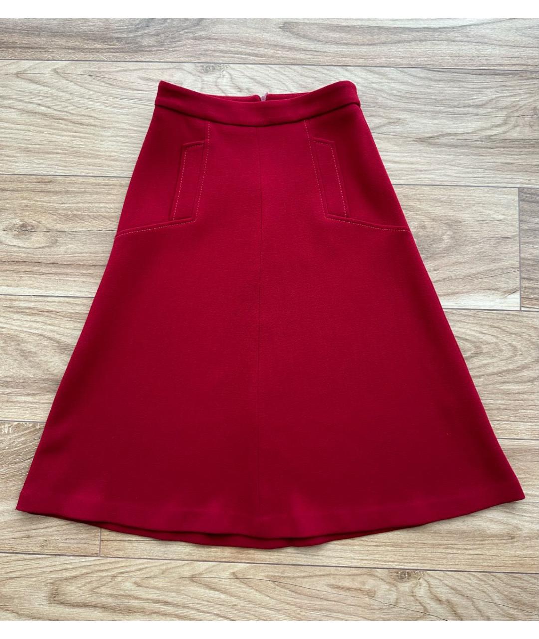 P.A.R.O.S.H. Красная шерстяная юбка миди, фото 6