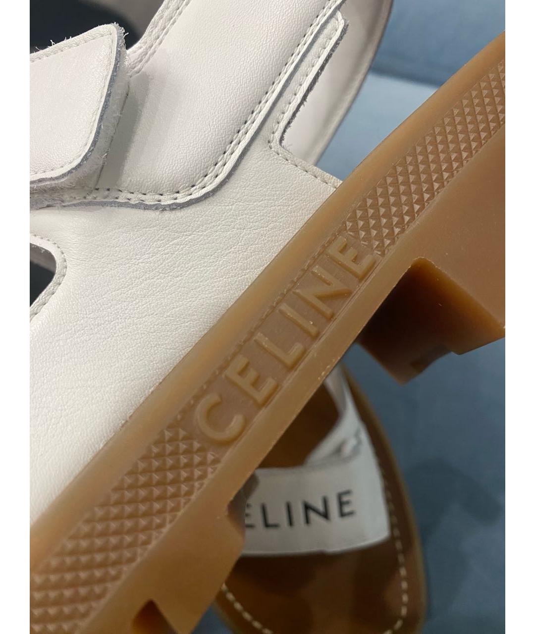 CELINE PRE-OWNED Белые кожаные сандалии, фото 6