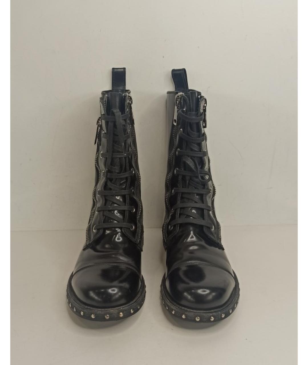 DOLCE&GABBANA Черные кожаные ботинки, фото 2