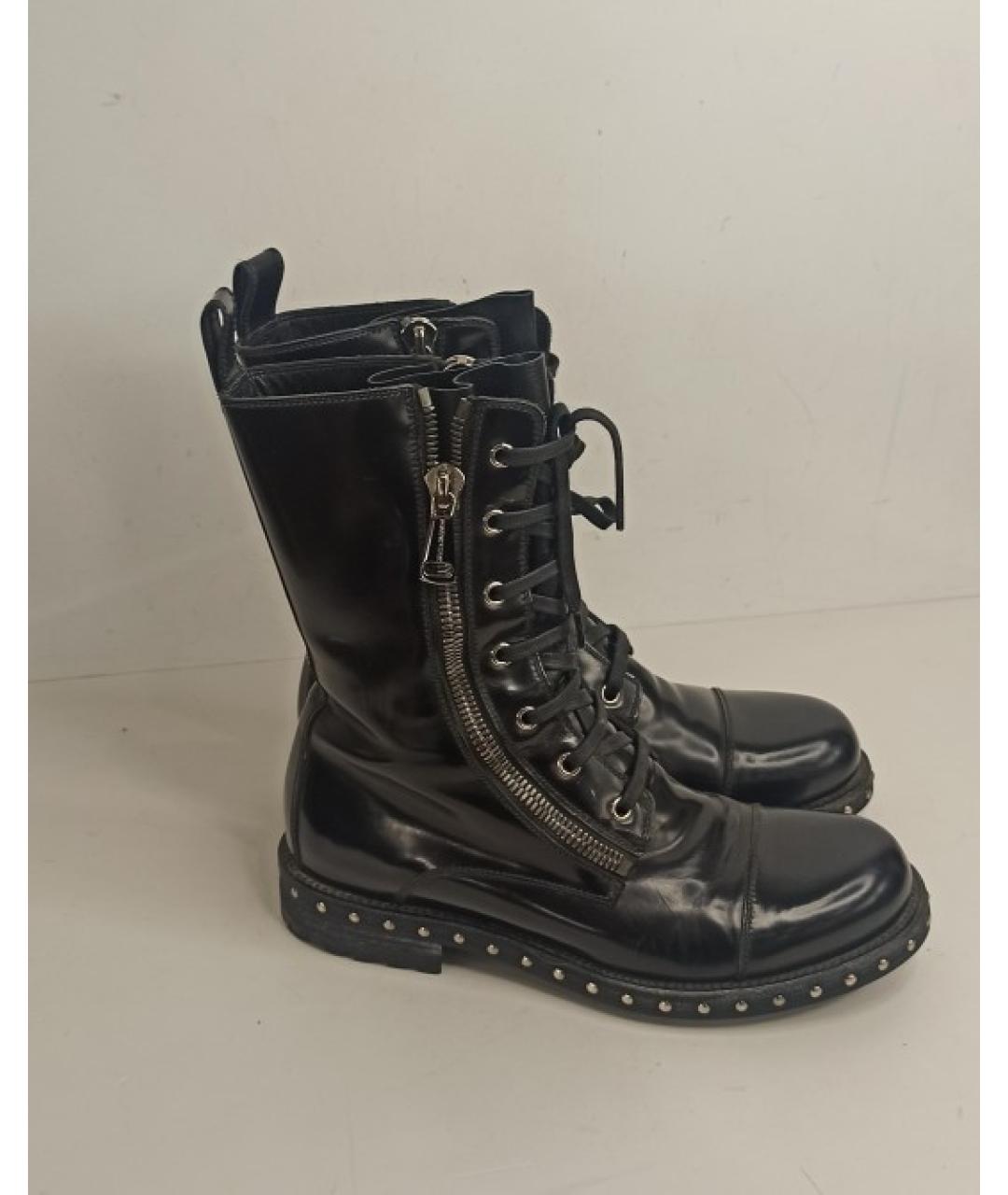 DOLCE&GABBANA Черные кожаные ботинки, фото 3