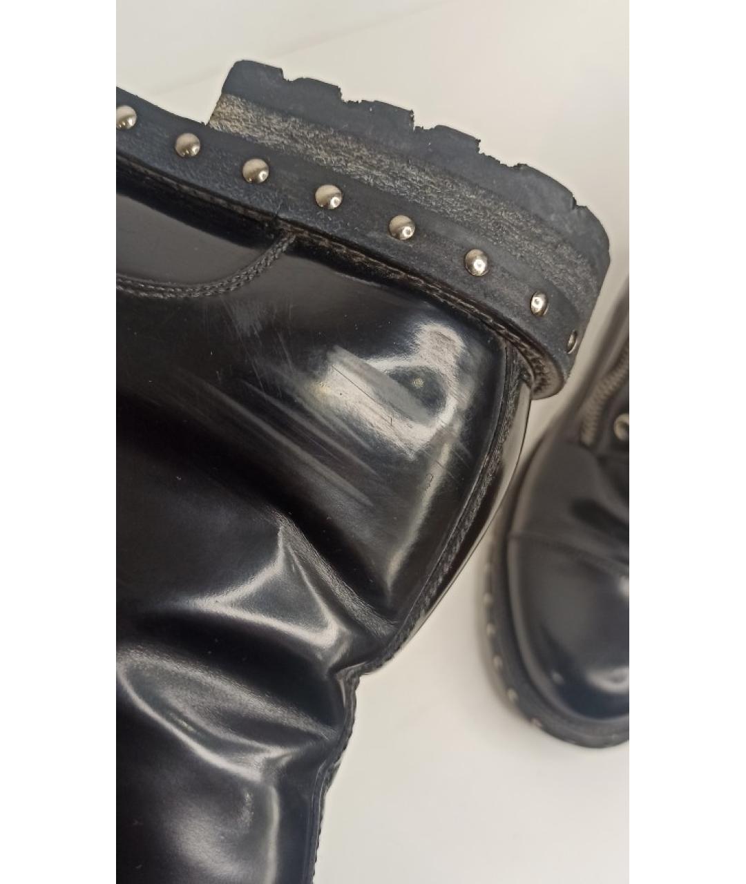 DOLCE&GABBANA Черные кожаные ботинки, фото 7
