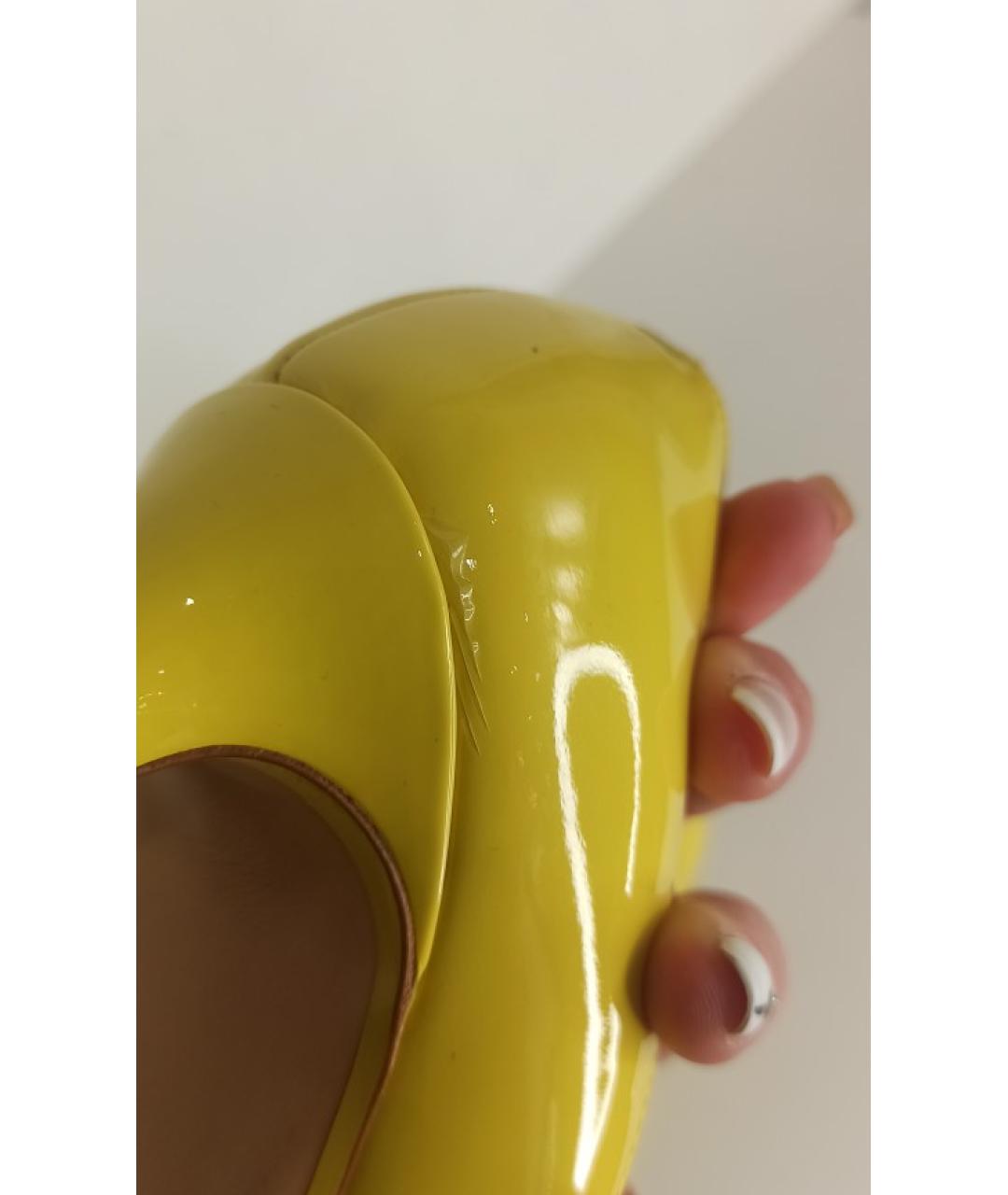 DOLCE&GABBANA Желтые туфли из лакированной кожи, фото 6