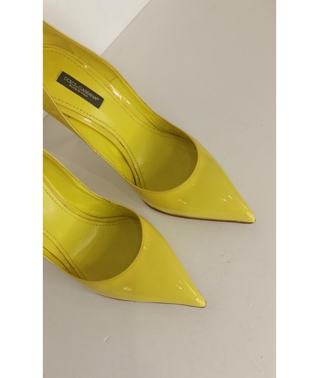 DOLCE&GABBANA Желтые туфли из лакированной кожи, фото 8