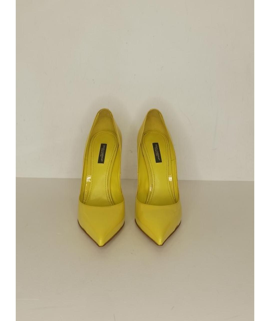DOLCE&GABBANA Желтые туфли из лакированной кожи, фото 2