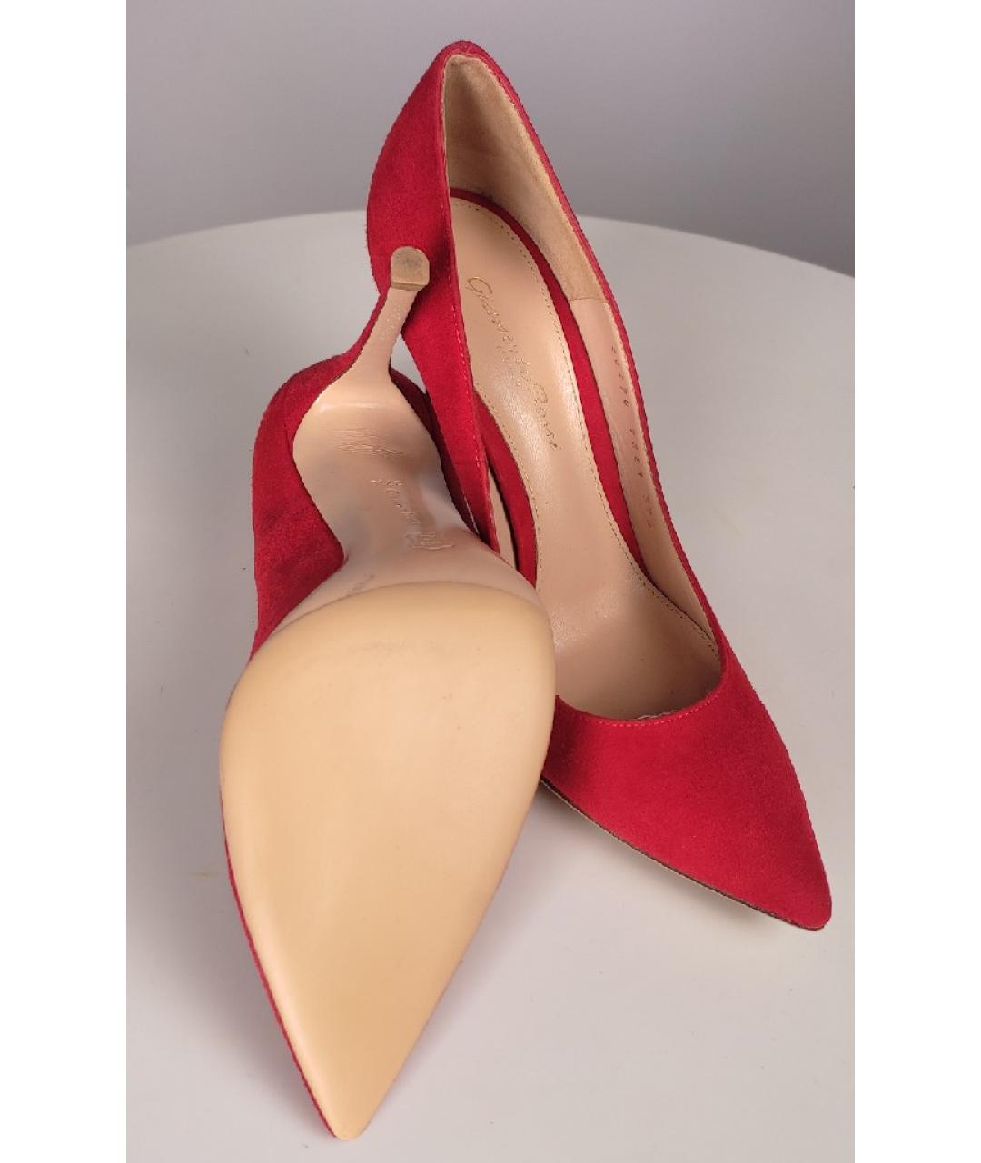GIANVITO ROSSI Красные замшевые туфли, фото 5