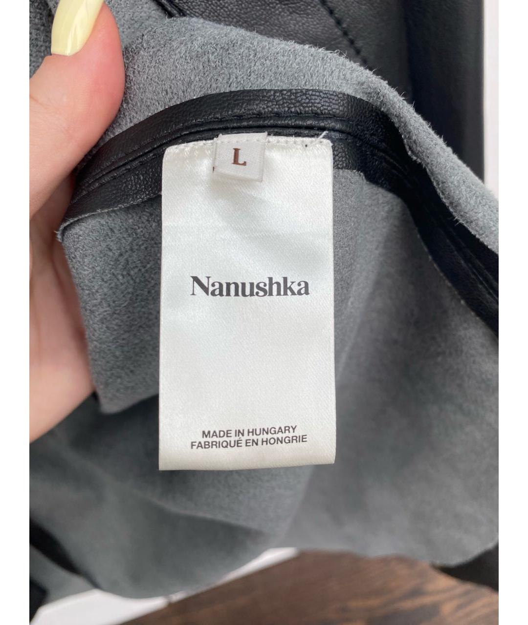 NANUSHKA Черная полиэстеровая рубашка, фото 4
