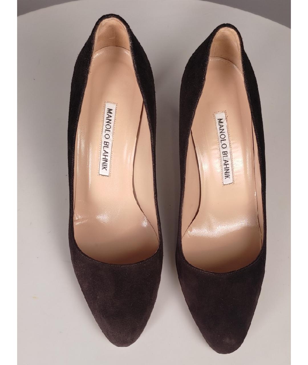 MANOLO BLAHNIK Коричневые замшевые туфли, фото 3