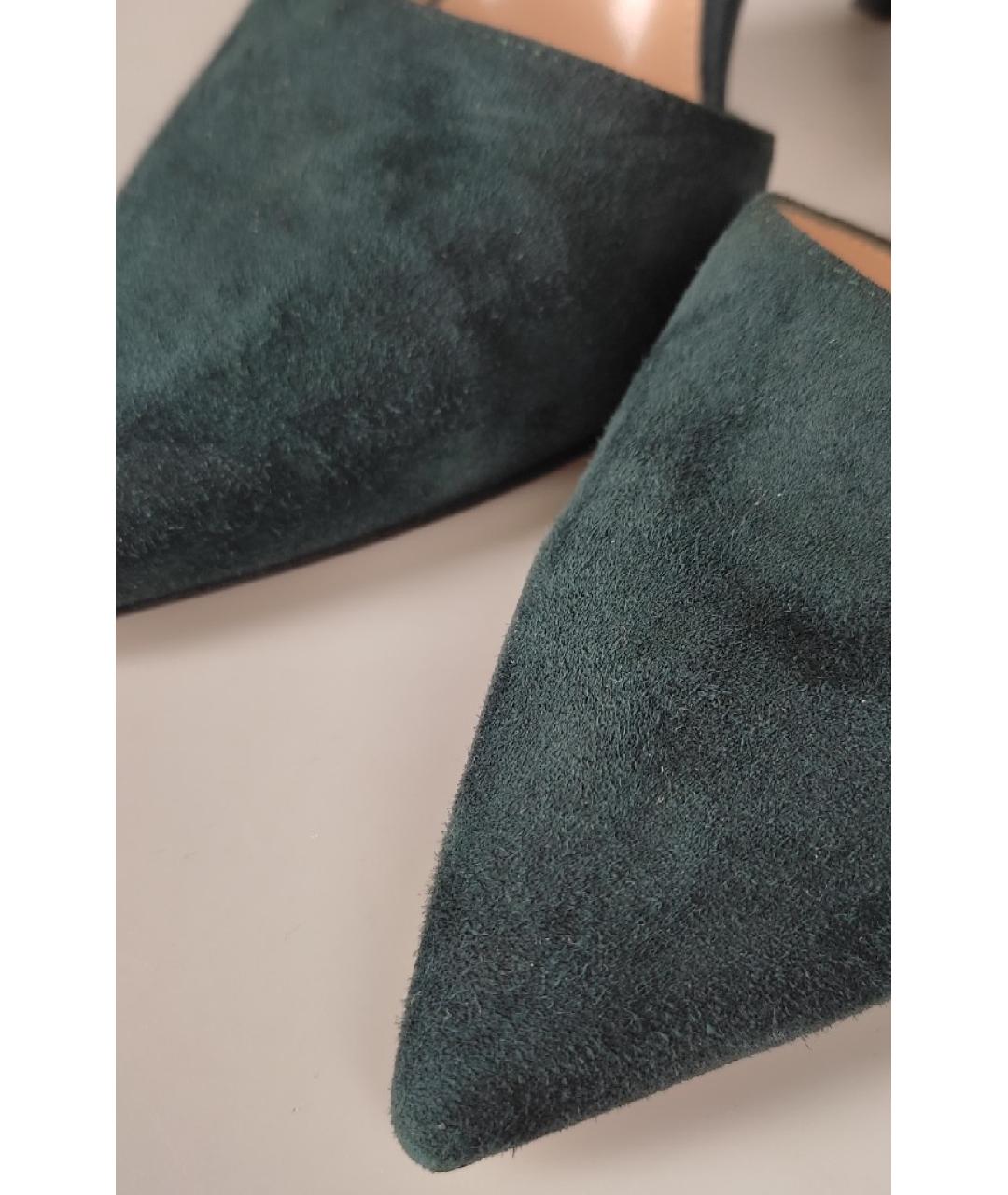 GIANVITO ROSSI Зеленые замшевые туфли, фото 7