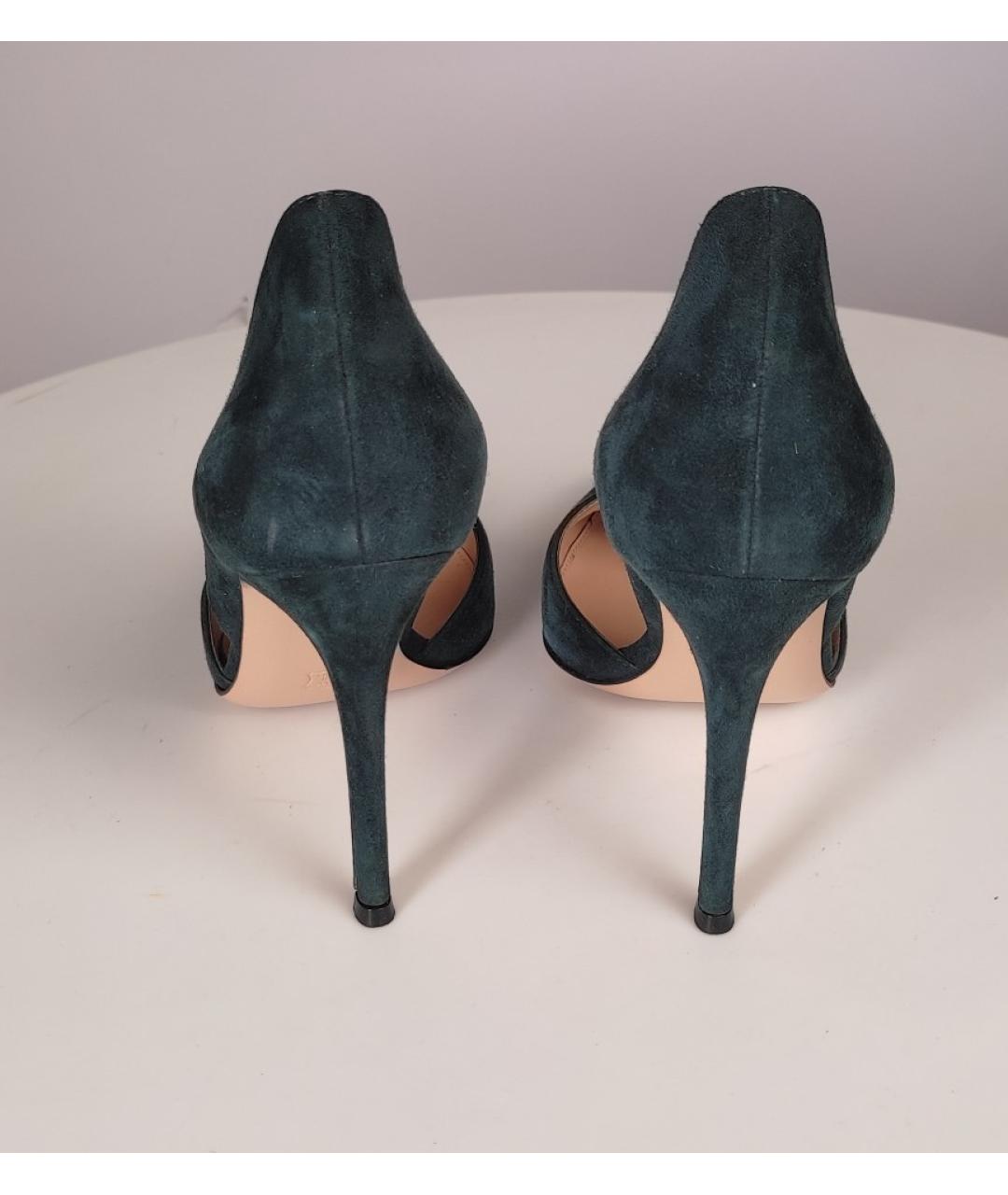 GIANVITO ROSSI Зеленые замшевые туфли, фото 4